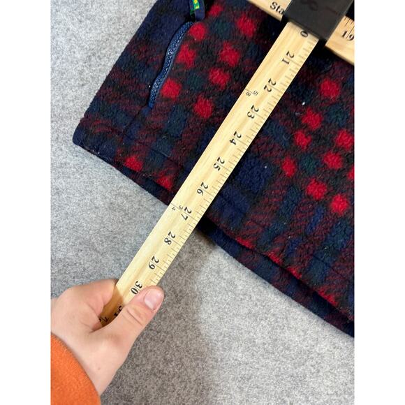 VINTAGE 90s EBTEK Eddie Bauer 1/4 Zip Pullover Mens Medium Plaid Fleece Outdoor - Picture 3 of 7